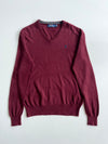 Polo Ralph Lauren Burgundy V-Neck Knit Sweater (S)