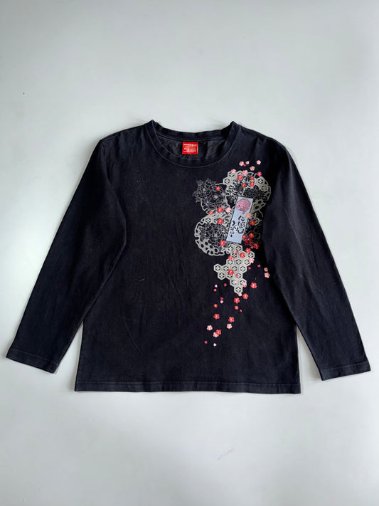 Nippon Blue’s Koi & Sakura Embroidered T-shirt (M/L)
