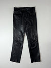 Vintage Louis Cafe Racer Black Leather Motorcycle Pants (W:34) (L:43)