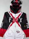 Fox Racing Full Face Mask Zip Hoodie Red White Black  (S)