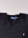 Polo Ralph Lauren | Charcoal V-Neck Wool Sweater | (S)