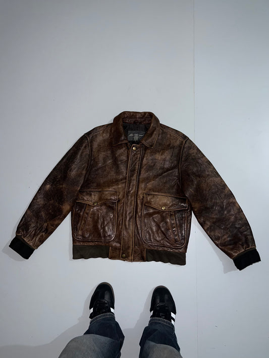 ZVintage Eddie bauer Original Brown leather Jacket (S/M)
