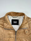 Vintage 2000s D&G Dolce & Gabbana Tan Leather Utility Jacket (XL)