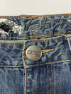 Big Train | Y2K Japanese Graphic Print Distressed Denim Jeans | (W:36) (L:38)