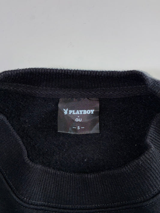 Playboy x GU Black Tonal Bunny Logo Sweatshirt (M)