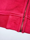 STHINC Faux Fur Lined Chain Embroidered Zip Hoodie Red (L)