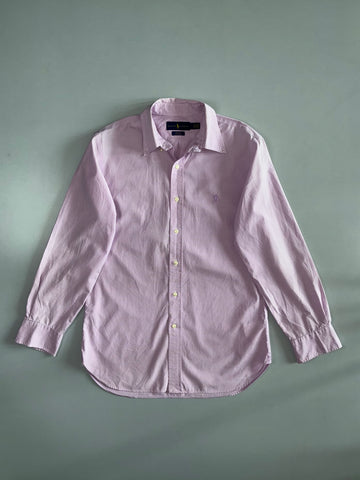 Ralph Lauren Slim Fit Pony Logo Gingham Check Button-Down Shirt Lavender (M/L)