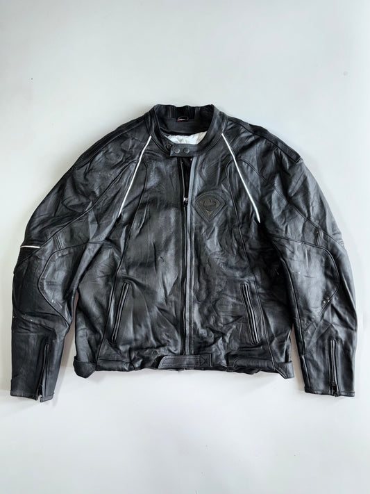 Lookwell Bike Fashion Vintage Leather Motorcycle Jacket (Paded)(M)