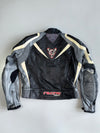IXS Motorcycle Genuine Leather Racing Jacket CE Armor Ready Colorblock (M)