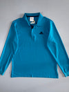 Adidas SE Long Sleeve Polo Shirt — Cyan Blue (M)