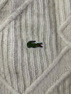 Lacoste Chunky Cable Knit Sweater – Cream White Crewneck (2XL)