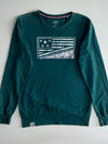 Jeep Spirit “Symbol of Freedom & Capability” Flag Graphic Sweatshirt – Forest Green (M)