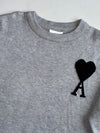AMI Paris Ami de Coeur Grey Oversized Knit Sweater (L)