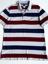 Tommy Hilfiger Rugby Polo Grey/Maroon/Navy Stripe (XL)