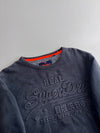 Superdry Embossed Logo Crewneck Sweatshirt – Charcoal Grey (S)
