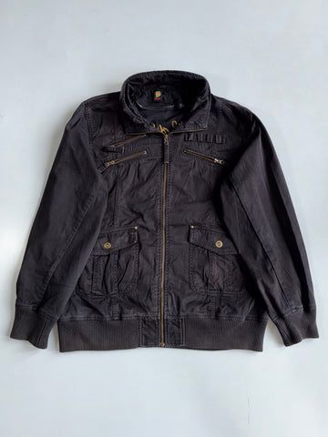 Oniarri | Corduroy Collar Jacket Black Gold Dragon (Xl)