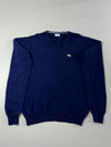 Vintage 90s Lacoste Made in France Navy V-Neck Sweater (XL)