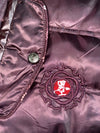 Big Train Faux Fur Hood Puffer Jacket Burgundy Floral (XL)