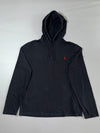 Vintage Polo Ralph Lauren Black Hooded Long Sleeve Tee (XL)