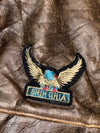 Vintage Shih Ghia Brown Leather Bomber Jacket with Detachable Fur Collar, Made in Spain (M/L)