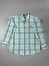 Burberry Nova Check Shirt – Mint Blue Button-Down (S)