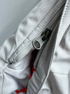The North Face Insulated Colorblock Hooded Jacket White Slate Blue Orange Lining (M)