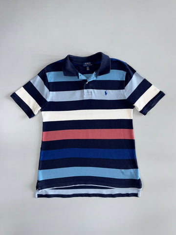 Polo Ralph Lauren Vintage Multi-Stripe Cotton Polo T-Shirt (S)