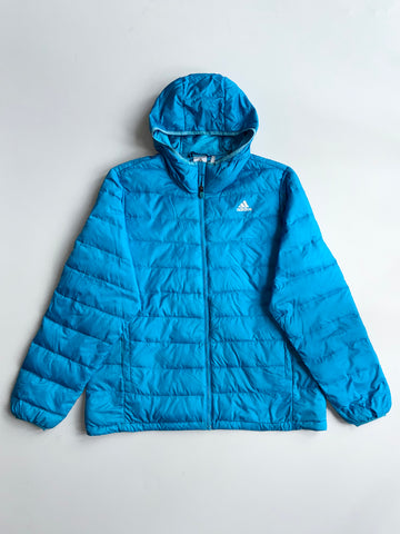 Adidas Climaproof Hooded Puffer Jacket – Sky Blue (XL)