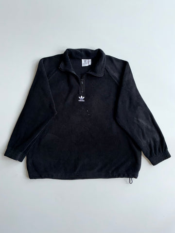 Adidas Originals Black Polar Fleece Half-Zip Pullover (2XL/3XL)