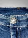 True Religion Flap Pocket Faded Straight Jeans (W:34) (L:43)