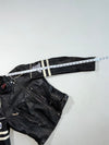 Vintage Bomb Boogie Black Leather Racing Patch Biker Jacket (XS)