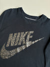 Nike Oversized Swoosh Graphic Black Long-Sleeve T-Shirt(M)