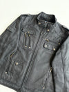 Nippon Blue Japan Multi-Zip Fleece Lined Moto Jacket – Black (M)