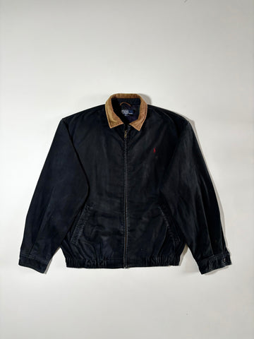 Polo Ralph Lauren Black Harrington Jacket w/ Corduroy Collar (L)