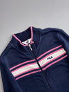FILA Vintage Track Jacket – Navy & Pink Striped Full Zip (M)