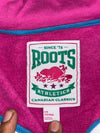 Roots Magenta Athletic Dept. Est. 1973 Zip-Up Hoodie with Chenille Logo (S)