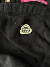 Roots Canada Beaver Logo Zip-Up Hoodie Black Pink Embroidery (XS)