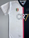 CR7 Museu Black & White Split Football Jersey Ronaldo Signature Print (S)