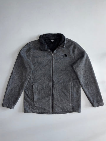 The North Face Grey Fleece Sherpa Collar Full-Zip Jacket (L)