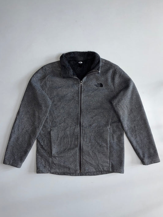 The North Face Grey Fleece Sherpa Collar Full-Zip Jacket (L)