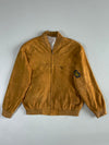 Golden Tan Suede Varsity Bomber Jacket (XL)