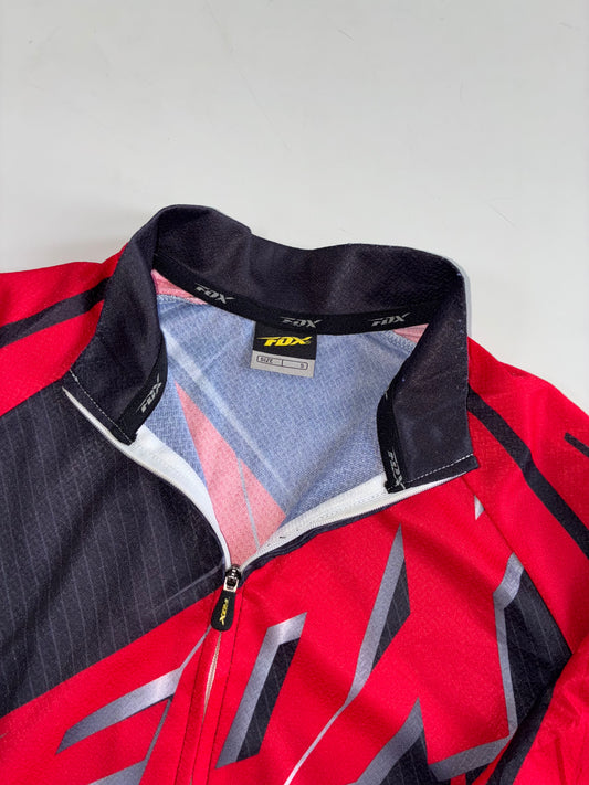 Fox Red & Black Long Sleeve Cycling Jersey (S/M)