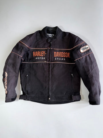 Harley-Davidson Racing “Screamin’ Eagle” 2-in-1 Moto Jacket Removable Liner embroidered Textile RidingJacket (M/L)