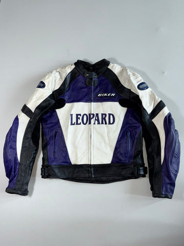 Leopard Motorsports Purple & White Leather Racer Padded (XL)