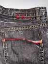 Oni Arai Black Acid Wash Paint Splatter Denim Jeans (W:33) (L:43.5)