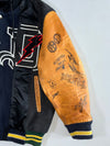 Diesel Hooded Varsity Jacket w/ Leather Sleeves (L/Xl)