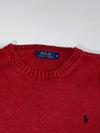 Polo Ralph Lauren Red Crewneck Knit Sweater with Navy Pony Logo, Size(M)