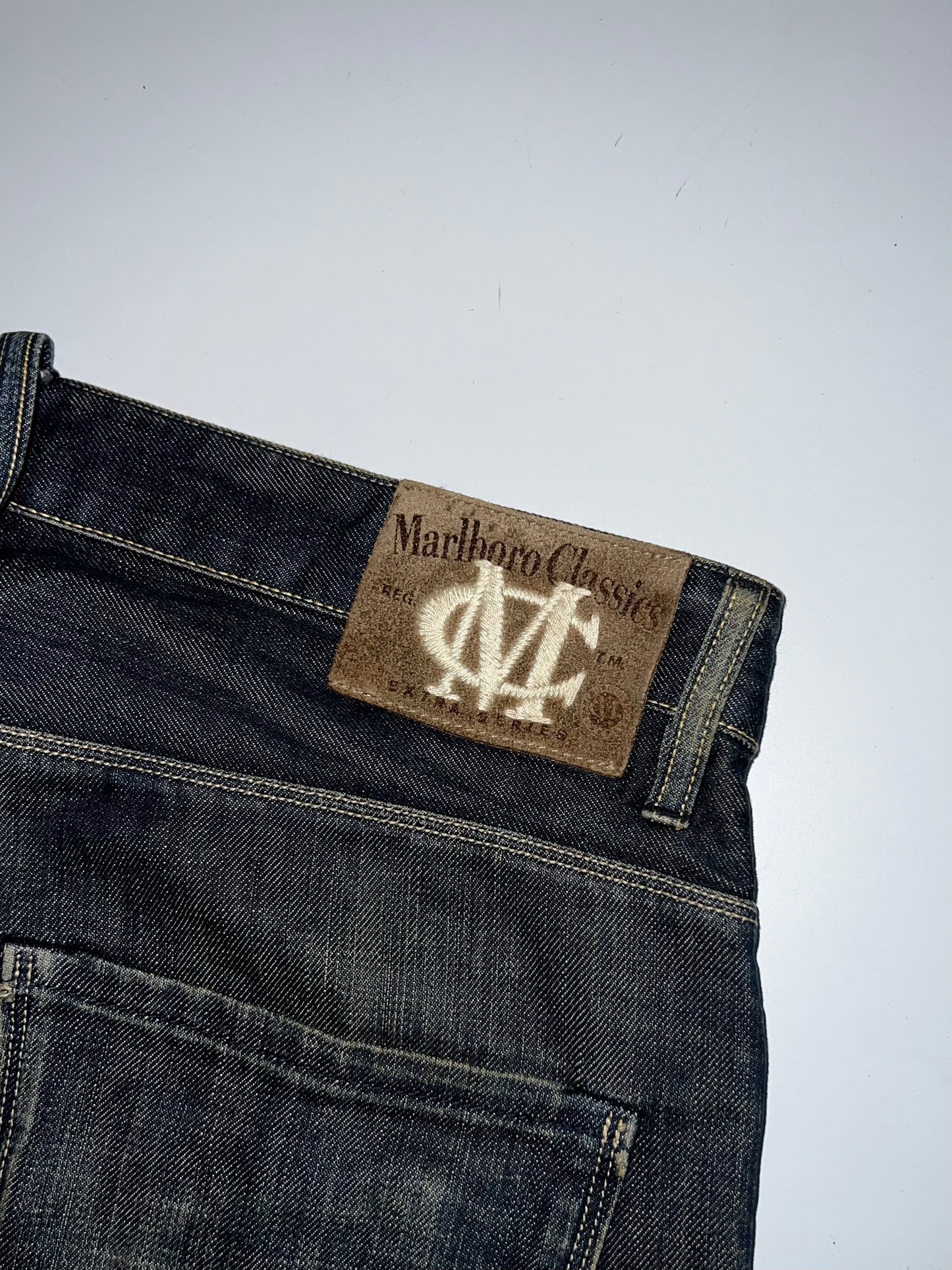 ! ! ! ! ! ! Marlboro Classics denim (real vintage) (VERY RARE) Y2K Straight Jeans L- 41 W-36