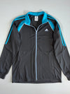 Adidas 3-Stripe Full Zip Track Jacket – Charcoal/Turquoise (S)