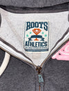 Roots Athletics Multi-Patch Zip Hoodie – Charcoal Grey Women’s (XS)